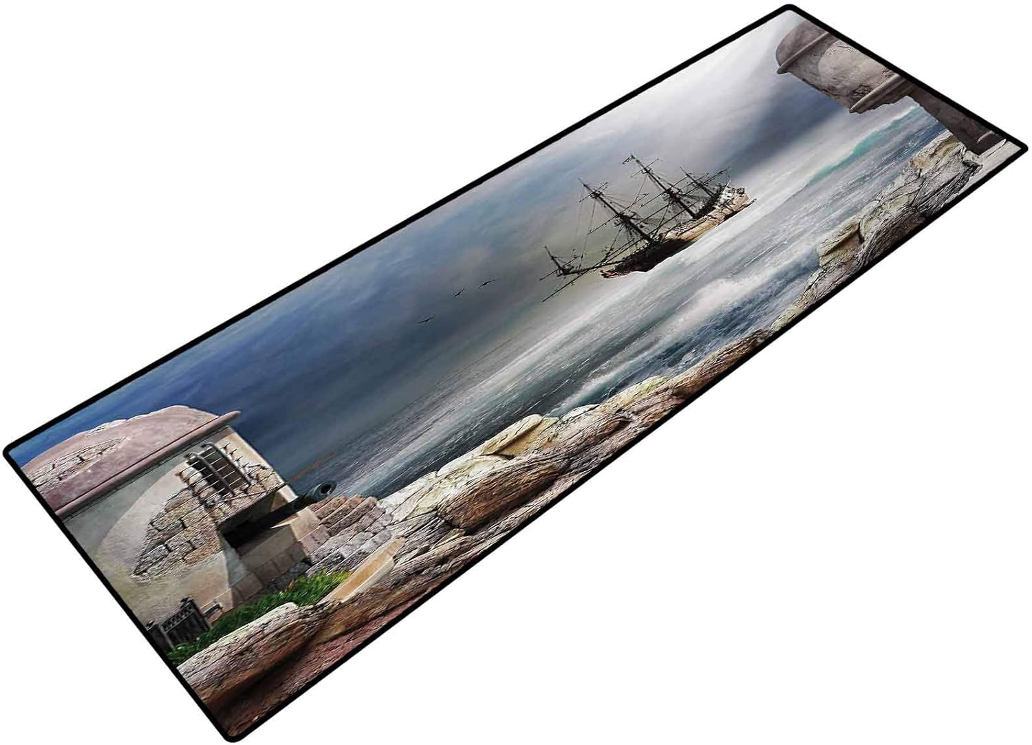 Sailboat Entrance Doormat A Pirate Merchant Ship Anchored