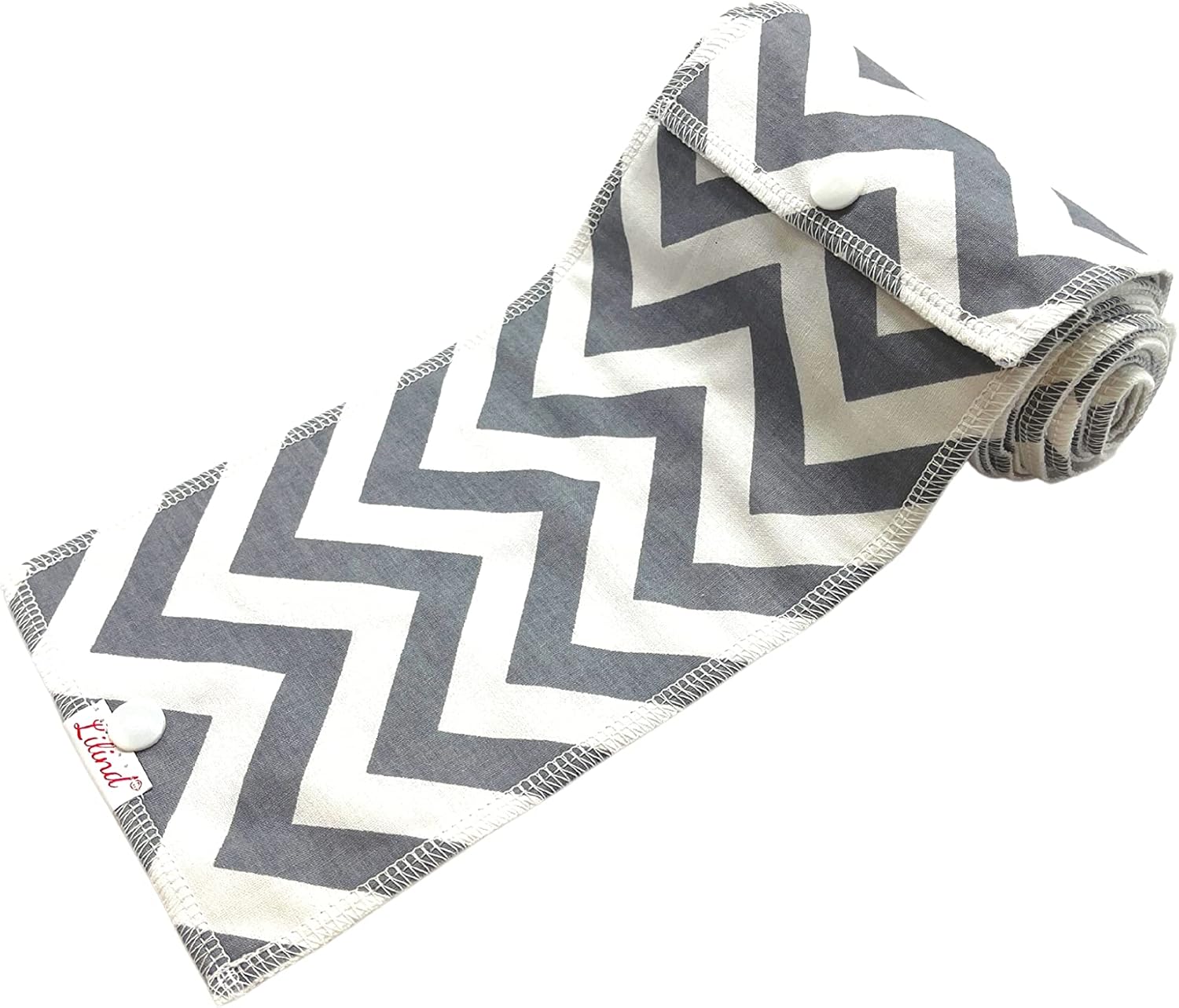 Lilind® Reusable Toilet Roll 10 pcs Zero Waste Family Cloth Washable Nonpaper Towels Organic Eco Friendly Gray Zig-Zag