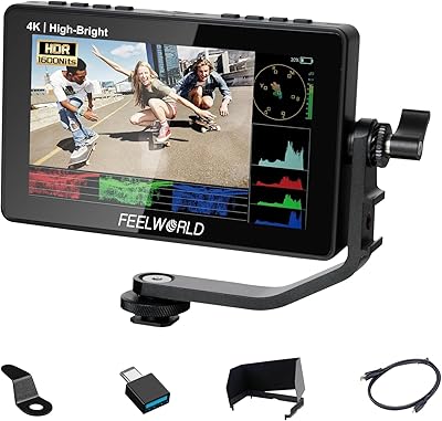 FEELWORLD F5PROX Cámara Campo Pantalla Táctil Monitor 5.5 Pulgadas 1600 nit Alto Brillo Forma de Onda 1920×1080 IPS Cámara DSLR 3D