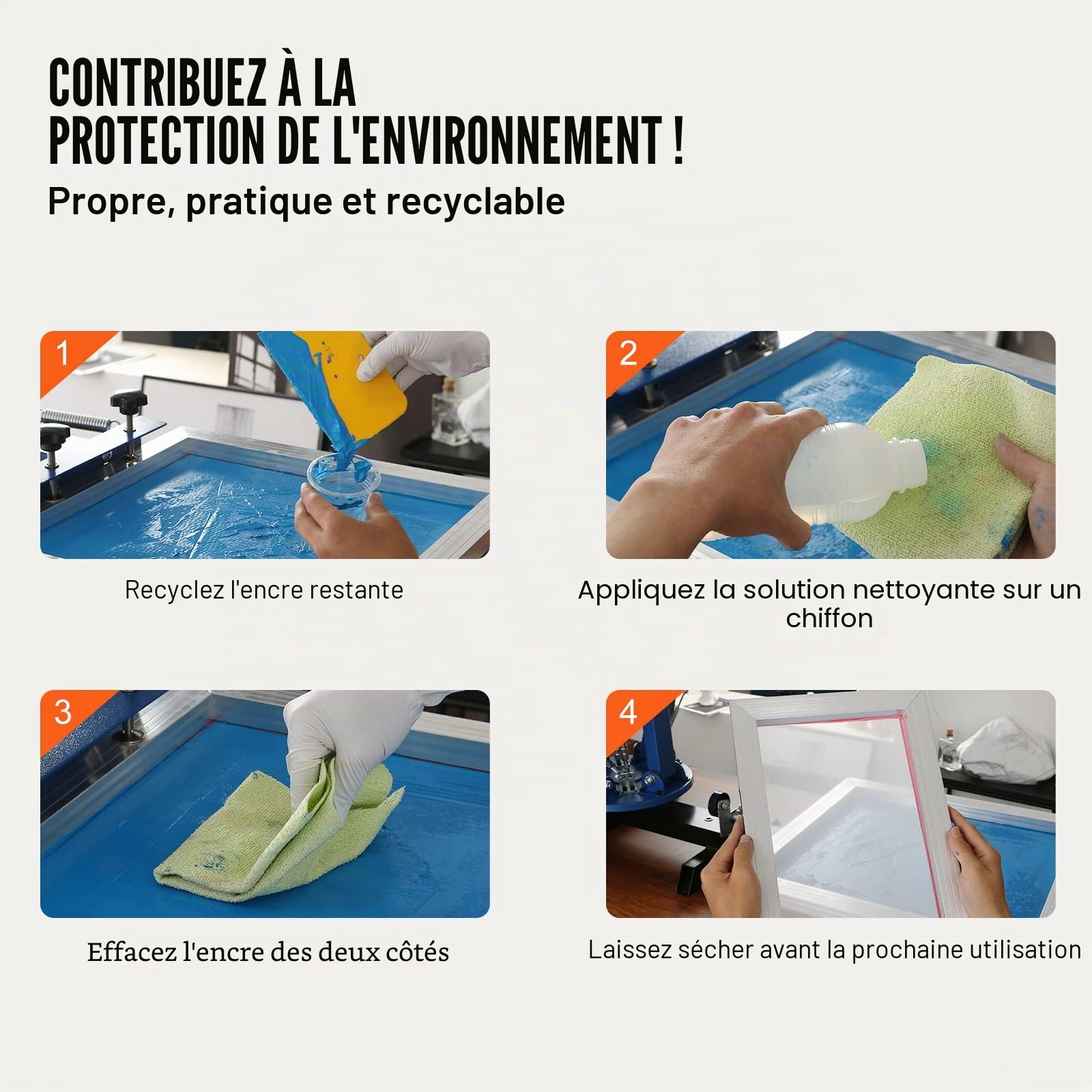 VEVOR Lot de 6 Cadres de Sérigraphie Kit de Sérigraphie Cadre en Aluminium 50,8 x 61 cm avec Maille 160 en Polyester Réutilisable Nettoyage Facile Accessoires de Sérigraphie Tissu Papier Plastique