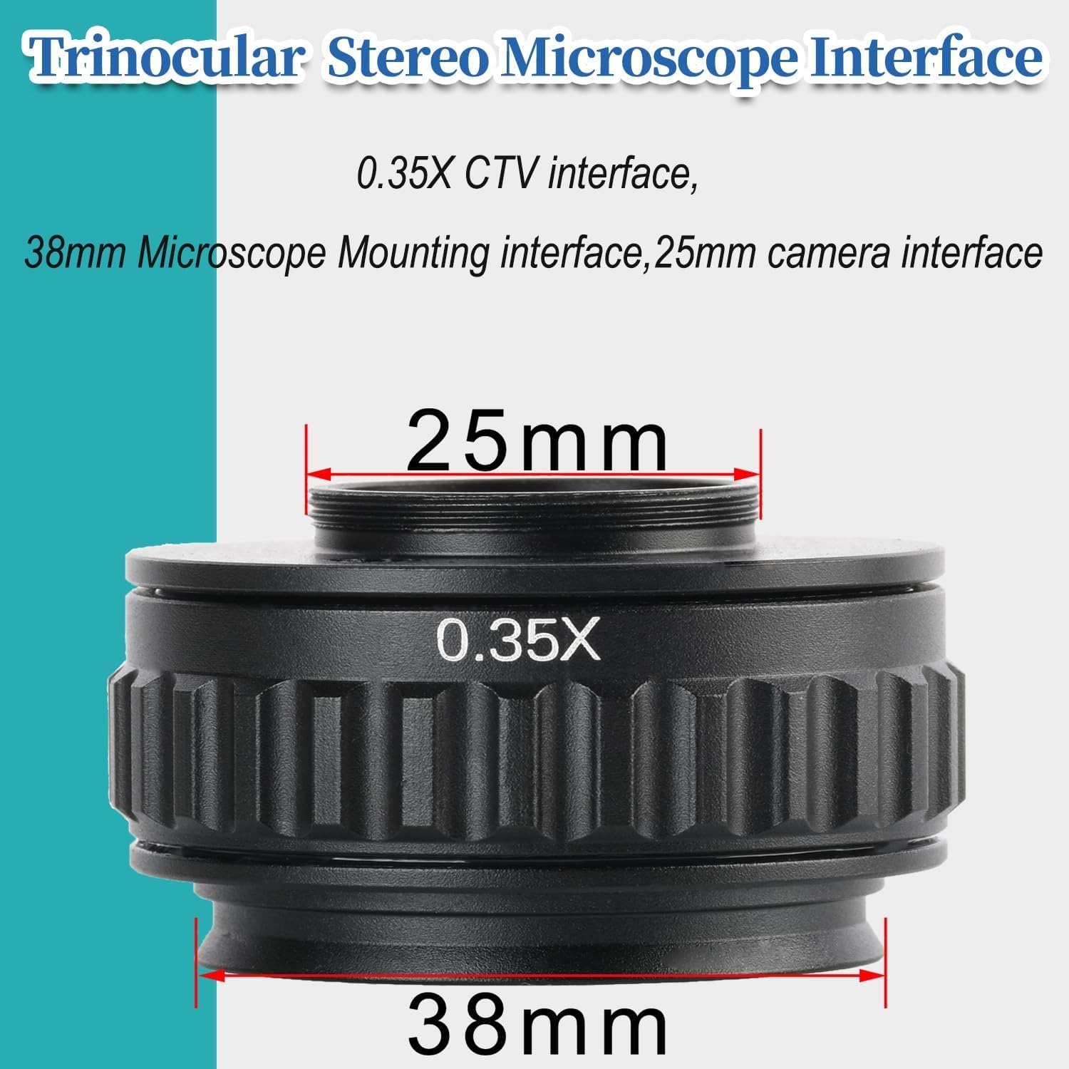 0.35X CTV Lente del microscopio Obiettivo ausiliario Adattatori di interfaccia della fotocamera Parti del microscopio industriale Raccordi per microscopio stereo trinoculare