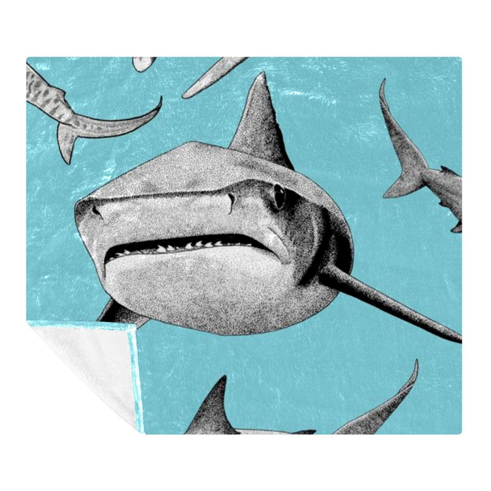 Couverture microfibre de qualité supérieure jeté de lit imprimé requins