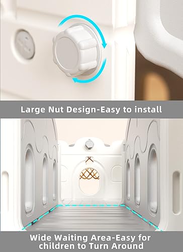 Miniatura 5 de Glaf Tobogán 8 en 1 para niños de 1 a 3 años, juego al aire libre, parque infantil, toboganes para patio trasero, toboganes de escalador con