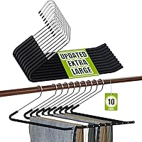 Vista 17 de Spring Fever - Perchas para pantalones de extremo abierto, antideslizantes, acolchadas con esponja, cromo, espuma resistente, ahorro de espacio