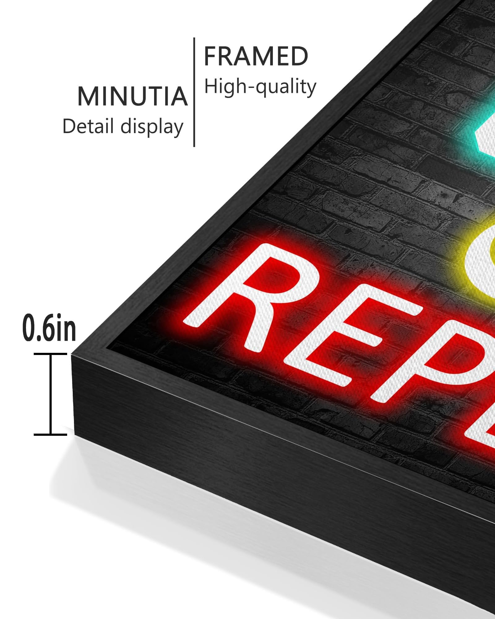 KUVIOKE Decorazione per la stanza dei videogiochi, per ragazzi e adolescenti, decorazione artistica da parete per videogiochi, insegna al neon pronta da appendere, set da 4, 20,3 x 25,4 cm (cornice