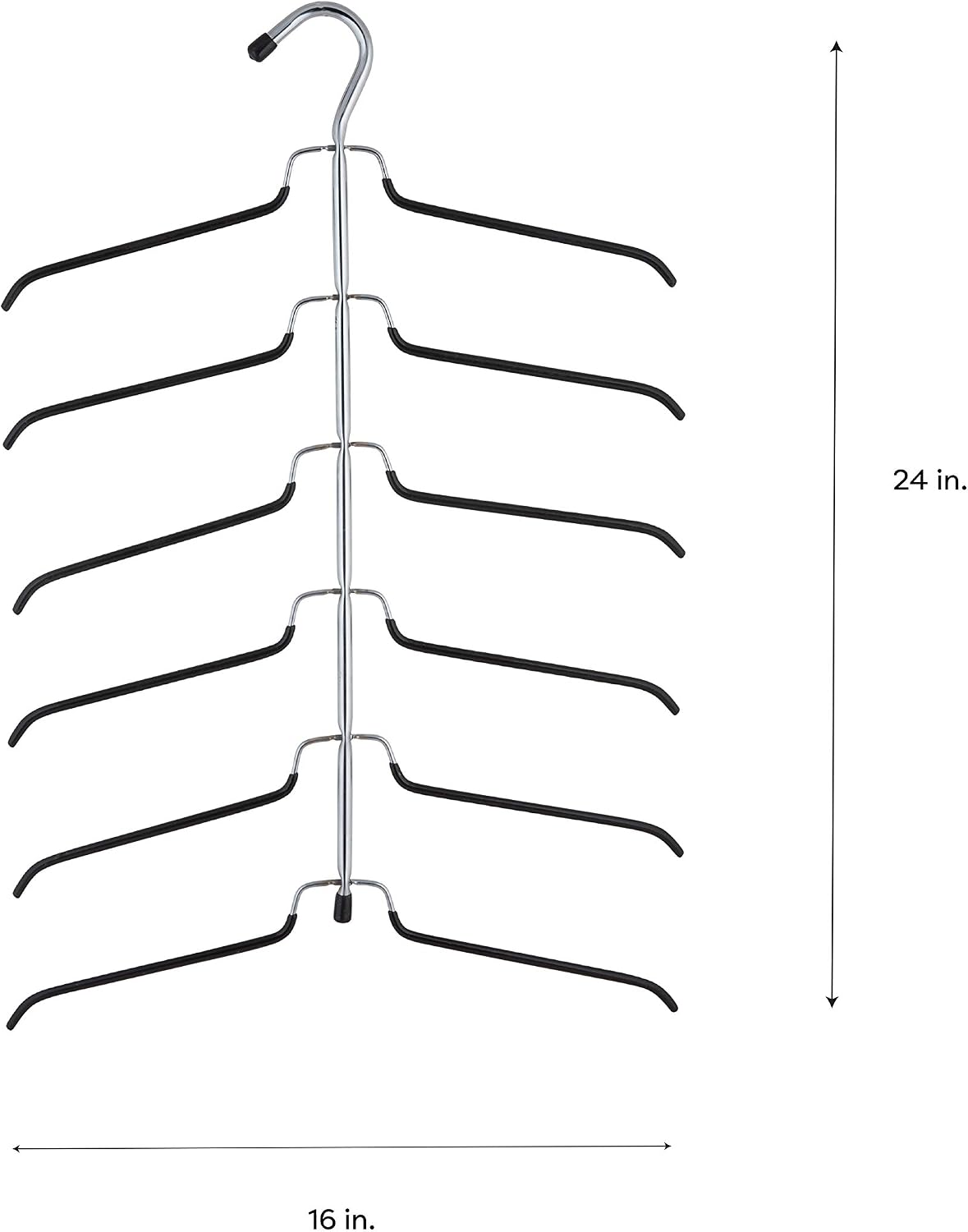 Organize It All 6 Tier Blouse Tree Hanger, Durable, 6 Tier, Steel, Closet Organization, None-Slip Function