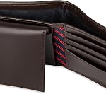 Tommy Hilfiger Portefeuille en cuir pour hommes - Mince Sleek Casual Bifold avec 6 Poches de cartes de crédit et amovibles ID Fenêtre, Brun foncé