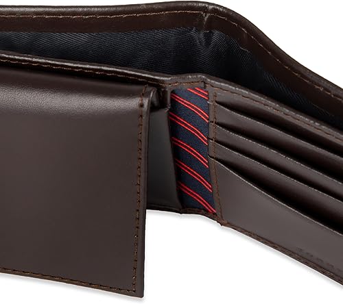 Miniatura 6 de Tommy Hilfiger Cartera de cuero genuino para hombre con múltiples ranuras para tarjetas