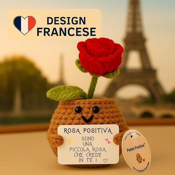 Rosa Positiva | Idea Regalo Romantica per Donna e Coppia | Festa della Mamma, Compleanno Amica Fidanzata Moglie | Sorpresa per Lei | Fiore Eterno Decorativo | Amore & Dolcezza | Decorazione Casa Cute - 5