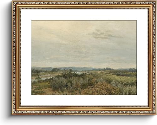 Miniatura 16 de ARPEOTCY Arte de Pared Vintage con Marco Dorado, Paisaje Retro de Jardines y Cielo, 20x25 cm Pequeños Cuadros en Lienzo con Marco Antiguo, Pinturas