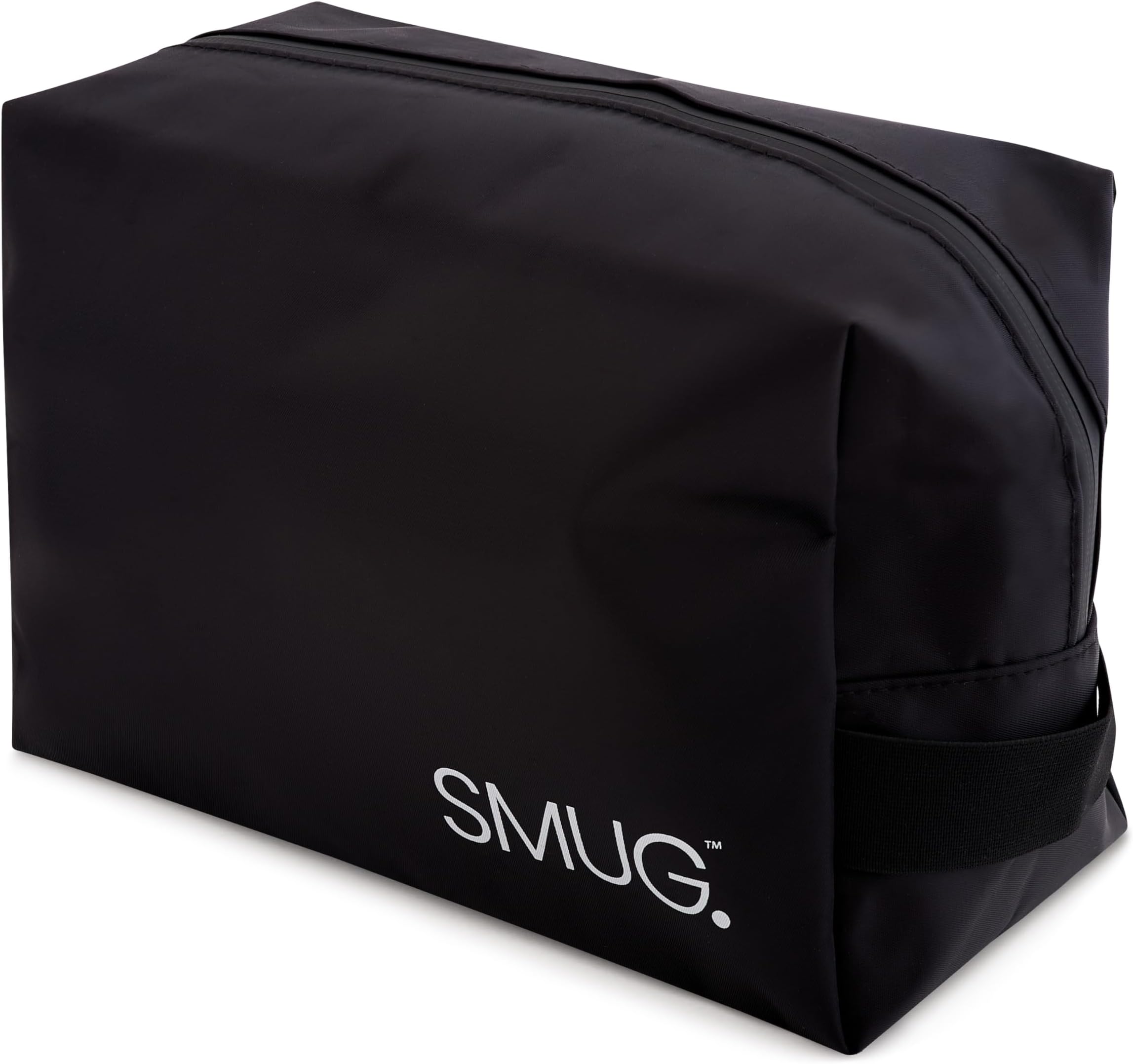 SMUG Wash Bag | Waterproof Travel Toiletry Bags for Travelling, Gym, Shower, Shaving, Toiletries, Cosmetics & Makeup Bag | Large Washbag for Men & Women | Stylish, Spacious & Easy to Clean | Black