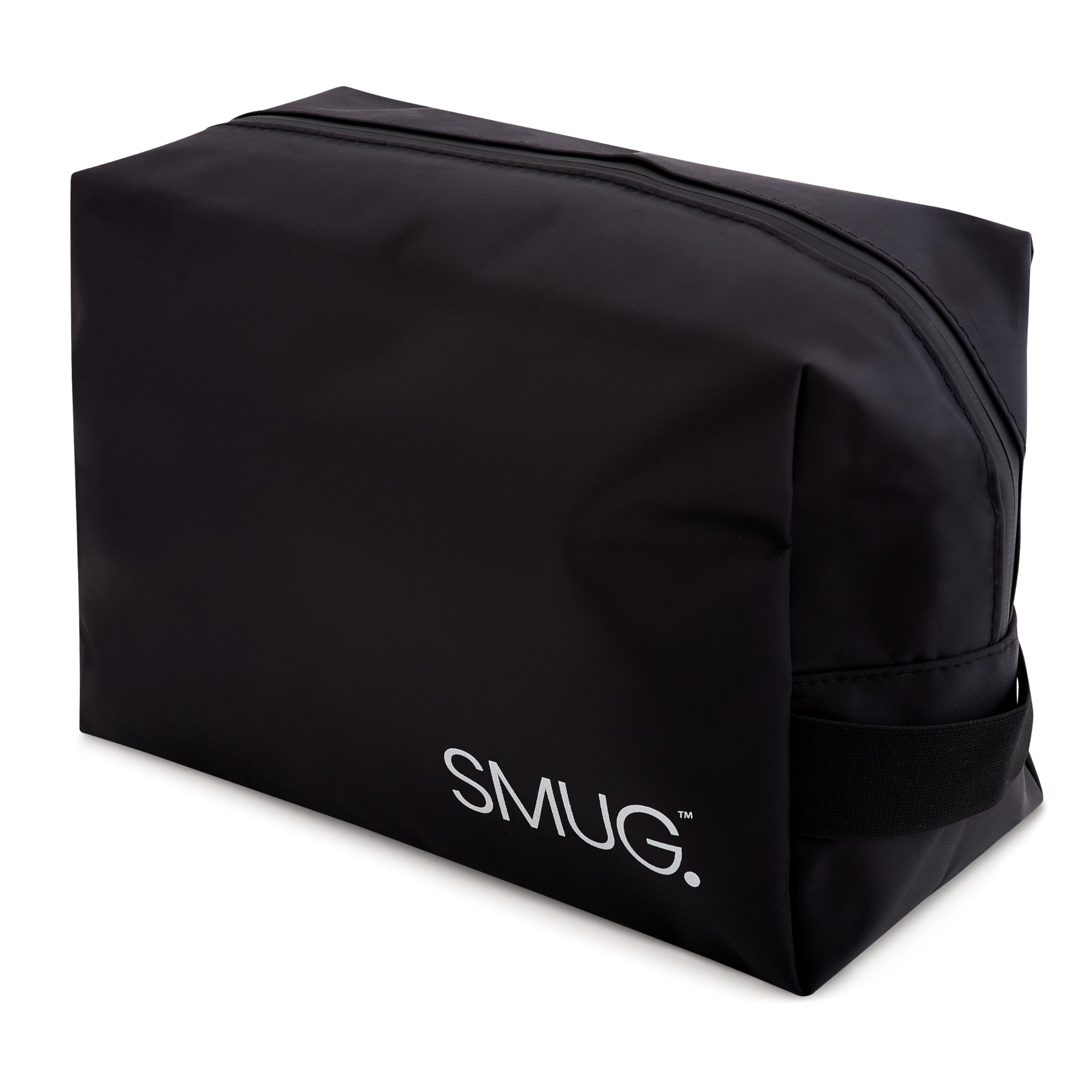 SMUG Wash Bag | Waterproof Travel Toiletry Bags for Travelling, Gym, Shower, Shaving, Toiletries, Cosmetics & Makeup Bag | Large Washbag for Men & Women | Stylish, Spacious & Easy to Clean | Black