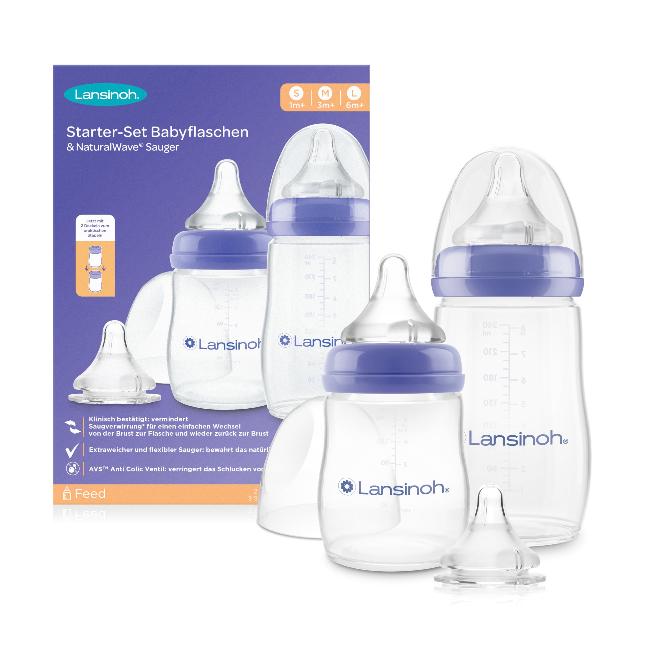 Lansinoh I Starter Set Biberon e Capezzoli Natural Wave