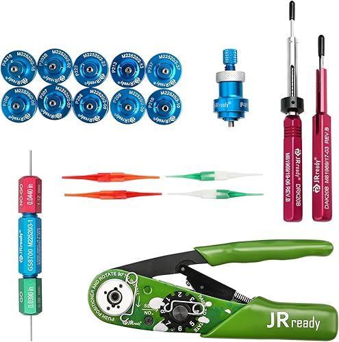Miniatura 12 de JRready ST2060-AS2G M22520 2 01 Kit de crimpadora de sangría NEW-AS2G 615717 Herramienta de crimpado de aviación y 7 posicionadores y calibre G125