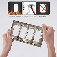 Vista 317 de Placa de pared dúplex de receptáculo de dispositivo de 1 gang de madera envejecida blanca gris con veta de tablón, cubierta de enchufe eléctrico