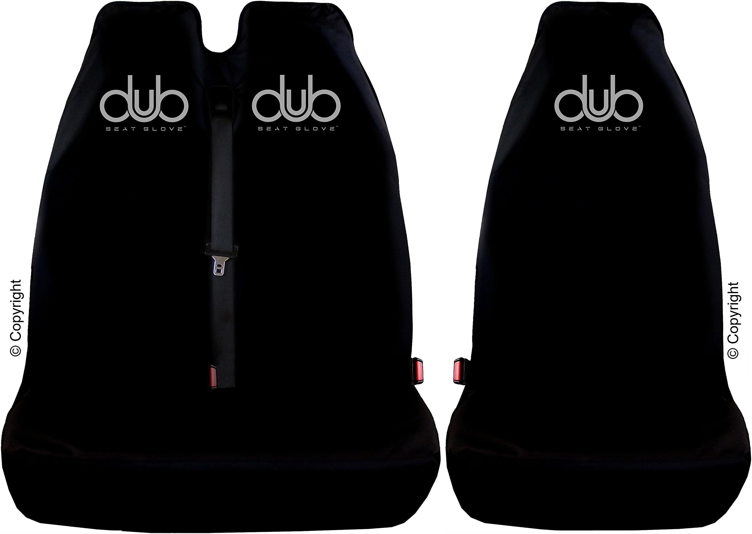 DUB SEAT GLOVE Genuine REAR SECOND ROW Single and Twin Protective Seat Covers in Black (T5 TRANSPORTER Compatible).