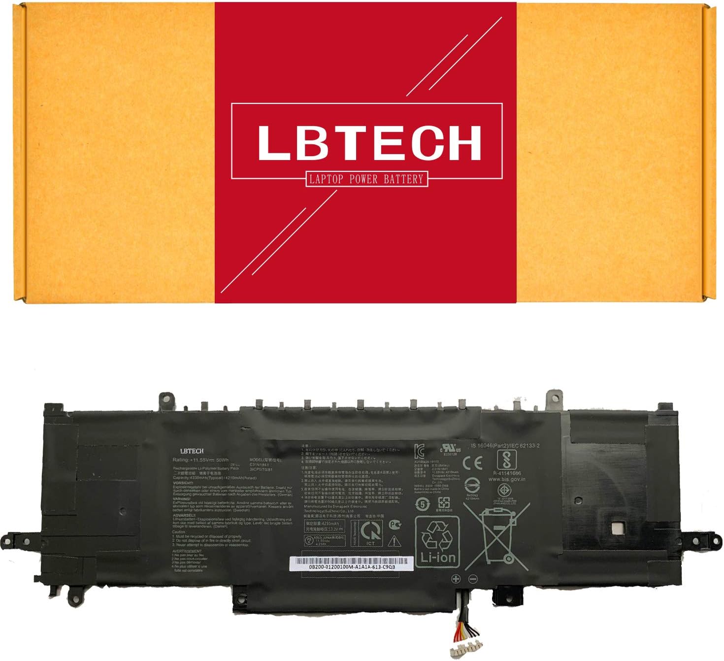 LBTECH C31N1841 Replacement for Asus ZenBook Edition 30 UX334FL UX434FL UX463FL UX334FL-A4015T ZenBook Flip 14 UX463FL-AI055R Notebook 0B200-03420200 11.55V 50Wh