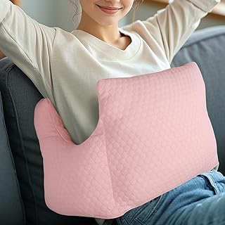 RoamReady Almohada de recuperación de histerectomía, cojín postoperatorio para abdomen, cesárea, abdominoplastia, lumpectomía, miomectomía, almohada abdominal con bolsillo (color rosa claro)