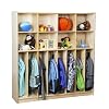 Contender 8 Section Coat Locker with Cubbies Storage Shelves, Wooden Montessori Backpack Organizer for Daycare, Preschool & Home [Greenguard Gold Certified]