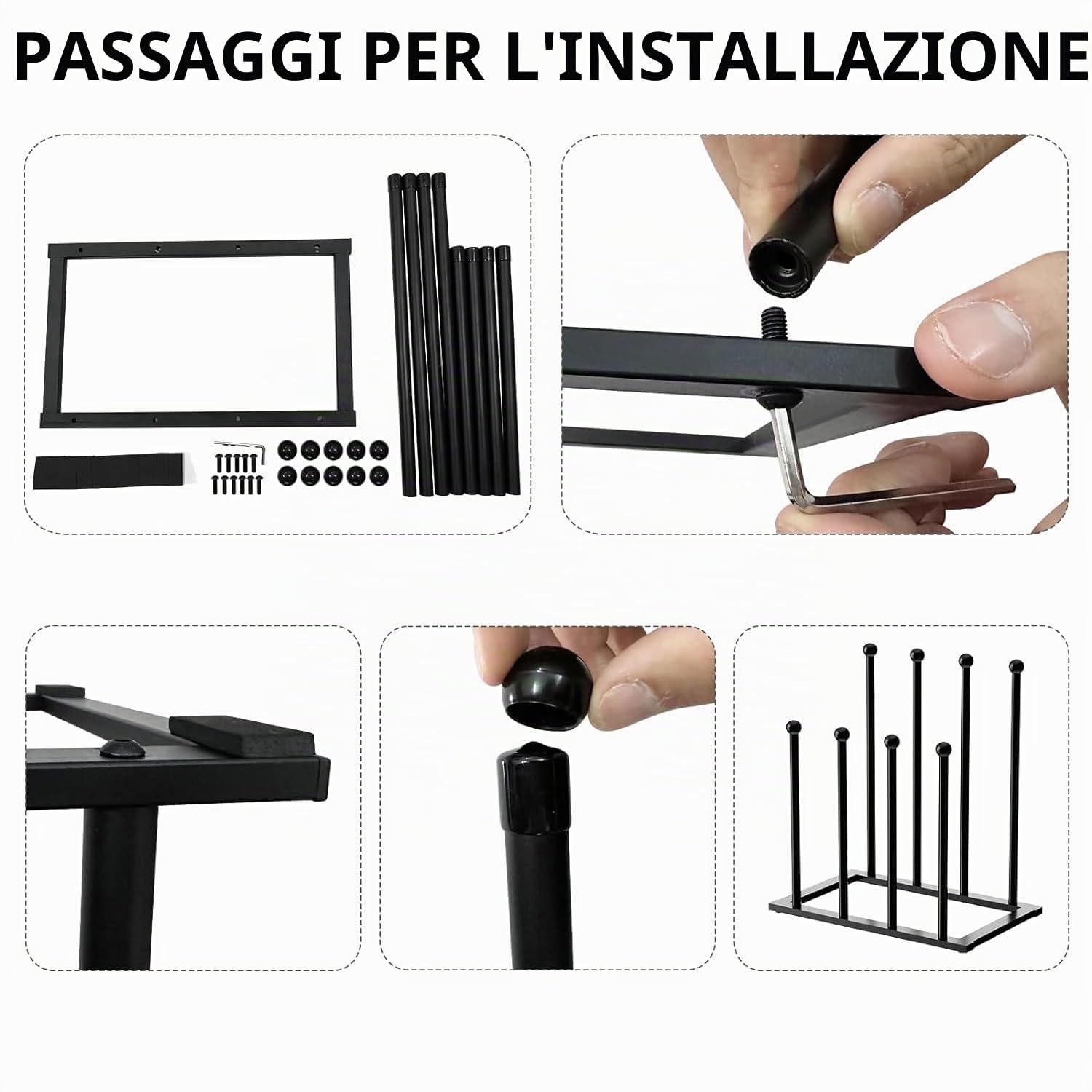 Scarpiera in metallo nero – Porta stivali per 4 paia di scarpe