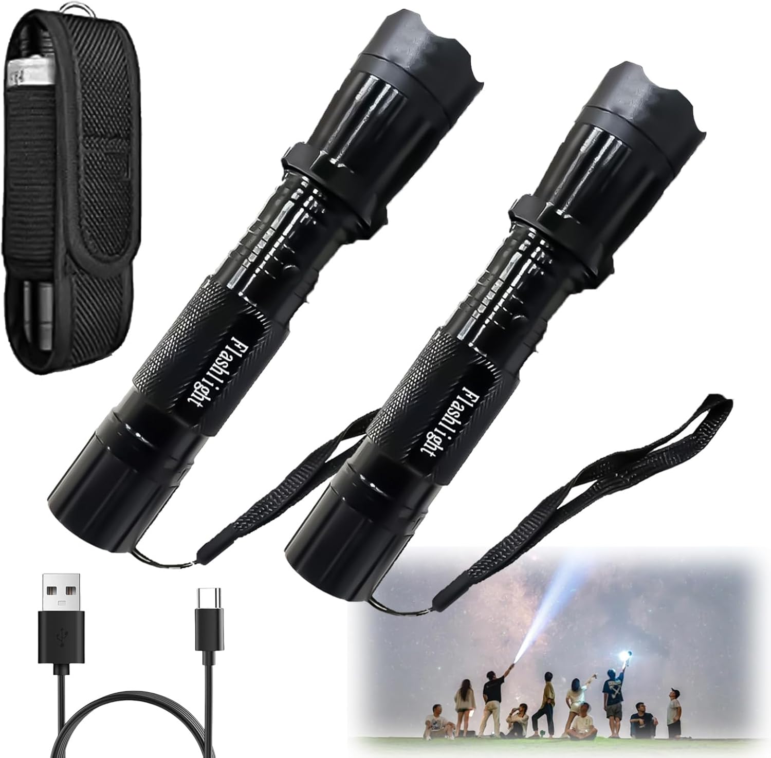 V95 Stun Torch – Light The Way, Stun Flashlight, 2025 The Ultimate Survival Flashlight, USB, Durable & Waterproof, for Night Walk, Outdoor Camping & Personal Safety