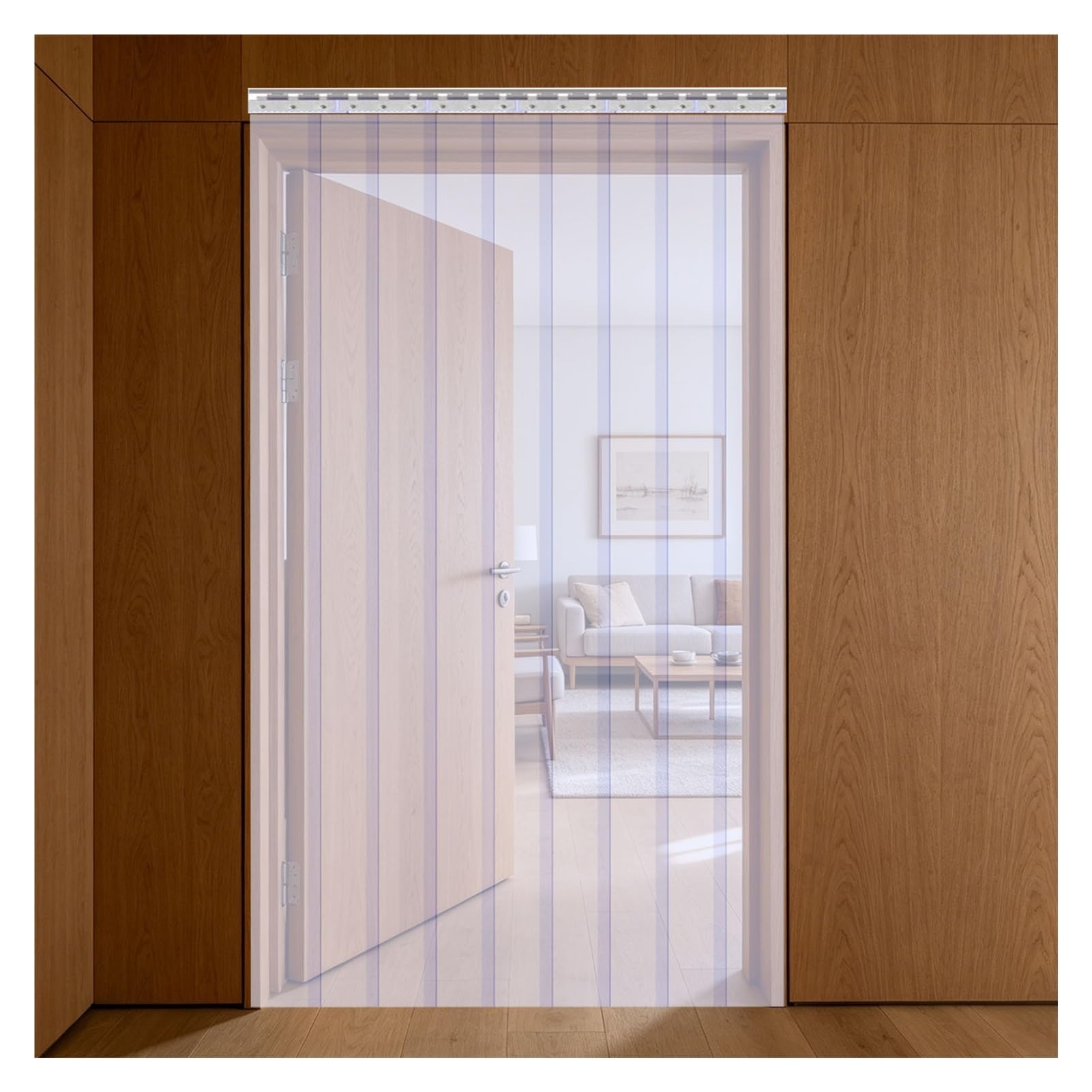 Questa Tenda a Strisce per Porte di Celle frigorifere, Magazzini, Garage, Industria, Spessore PVC, Striscia per Porte di Celle frigorifere, congelatori e Magazzini (1,8 mm, 1,35 m x 2 m)