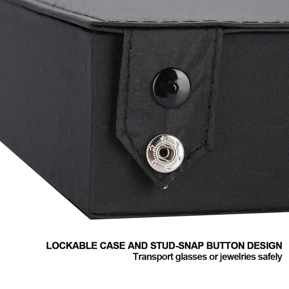 vitrina para gafas, caja de almacenamiento para gafas de sol, organizador de gafas con 18 rejillas, organizador de gafas, para pendientes, pulsera, anillo, collar