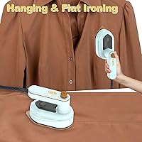 Vista 3 de Mini Travel Iron for Clothes, 180° Rotatable Portable Handheld Steam Iron, Foldable Small Size Steamer Ironing Machine with Dry & Wet Ironing for