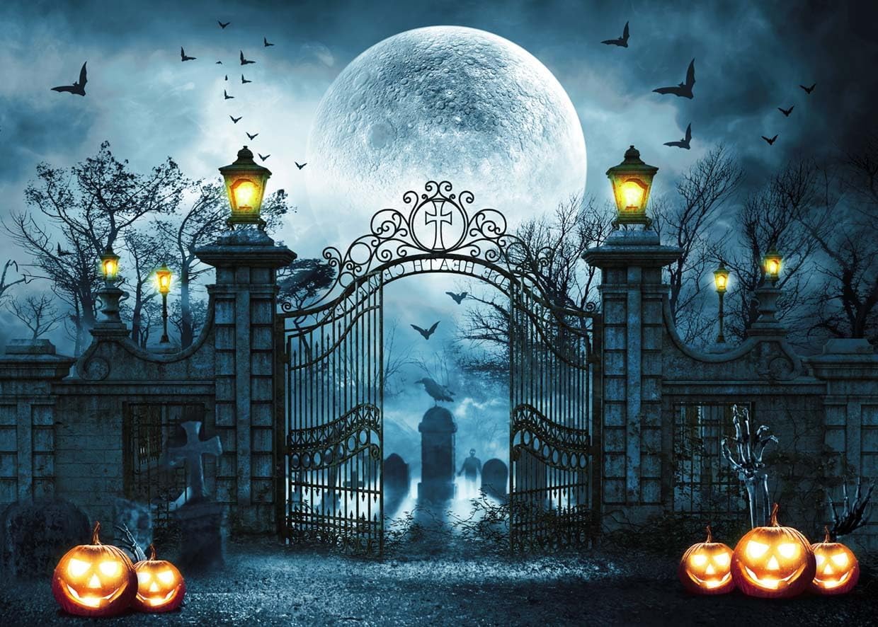 Halloween Backdrop Halloween Backdrop for Photography cp-557(7X5ft) 7x5ft Grey