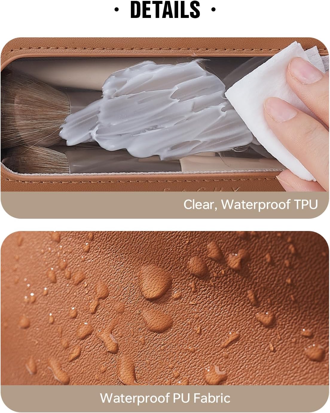 EACHY Clear Makeup Bag Cosmetic Organizer, Waterproof Travel Cosmetic Case with Zipper for Women, Transparent Toiletry and Skincare Pouch, Portable Car or Purse Bag for Travel Essentials