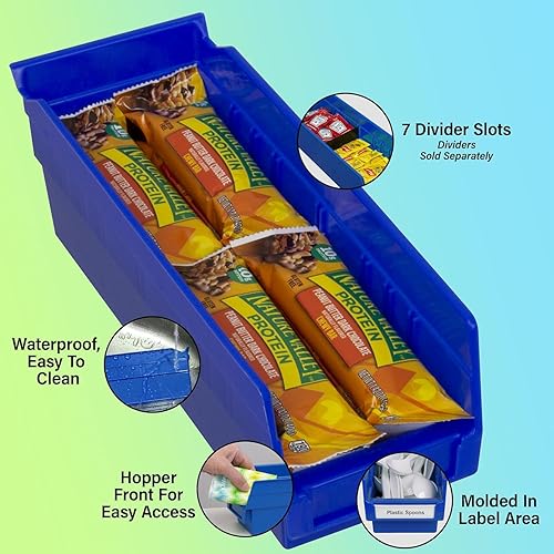 Miniatura 3 de Akro-Mils 30120 Organizador de plástico y contenedores de almacenamiento para refrigerador, cocina, armario u organización de despensa, 12 x 4 x 4