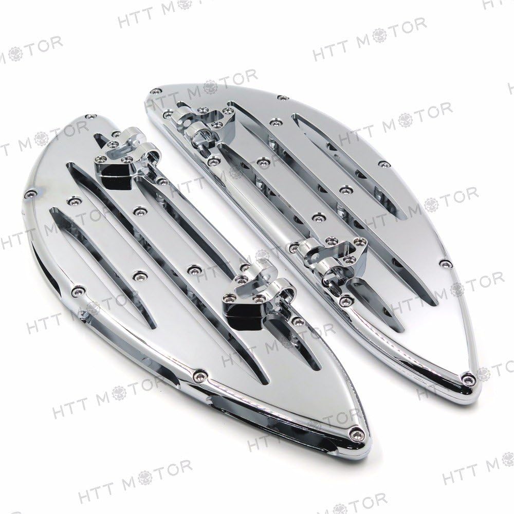 SMT MOTO- Driver CNC Deeply Cut Stretched Floorboard For Harley Touring/Softail/Dyna FLD Chrome