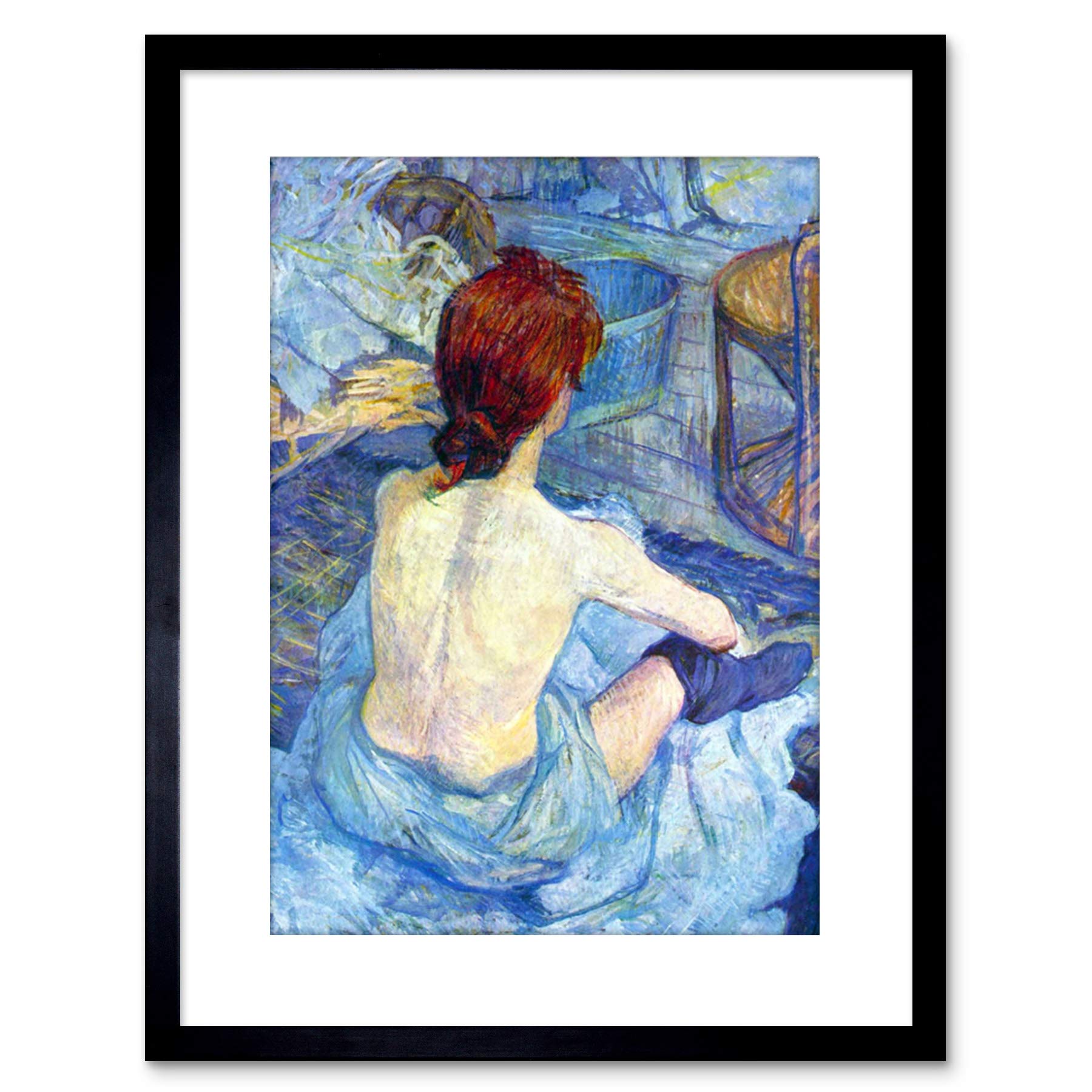 Wee Blue Coo PAINTING TOULOUSE-LAUTREC ROUSSE TOILET FRAMED PRINT F97X3617