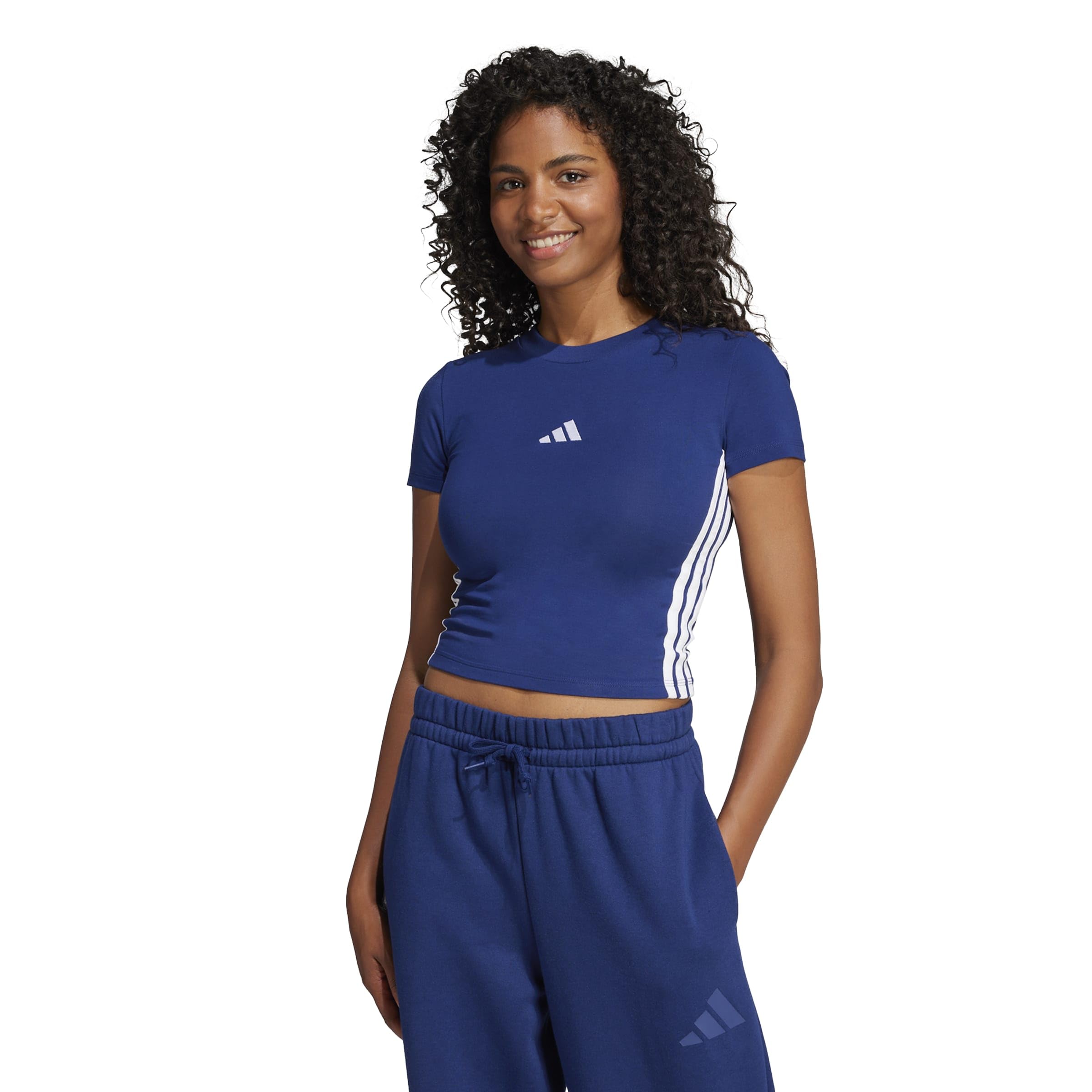 

                                                    adidas Women's Essentials 3-Stripes T-Shirt, Dark 