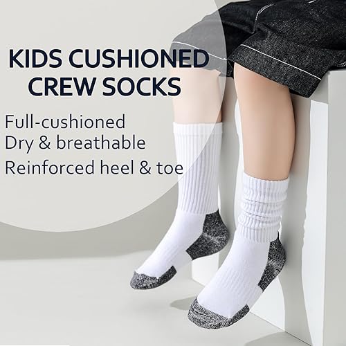 Miniatura 2 de EPEIUS Calcetines acolchados de algodón grueso para niños y niñas, 6 unidades, 4-14 años