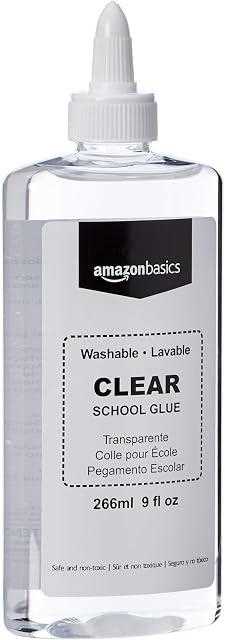 Amazon Basics All Purpose Washable School Clear Liquid Glue  Great for Making Slime, 266 ml Bottle, 3-Pack