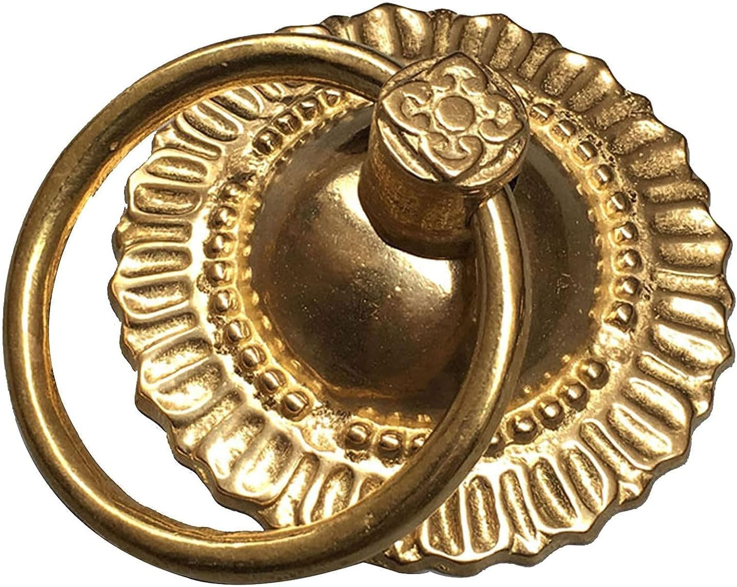 Retro Door Knocker Chinese Pure Copper Flower Shaped Door Knocker Classical Door Cymbal Solid Pull Ring Wooden Door Courtyard Copper Pull Ring