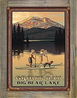 Grout Bay Rustic Metal Print on Reclaimed Barn Wood from Travel Artwork by Artist Paul Leighton 8.5" x 11.5"