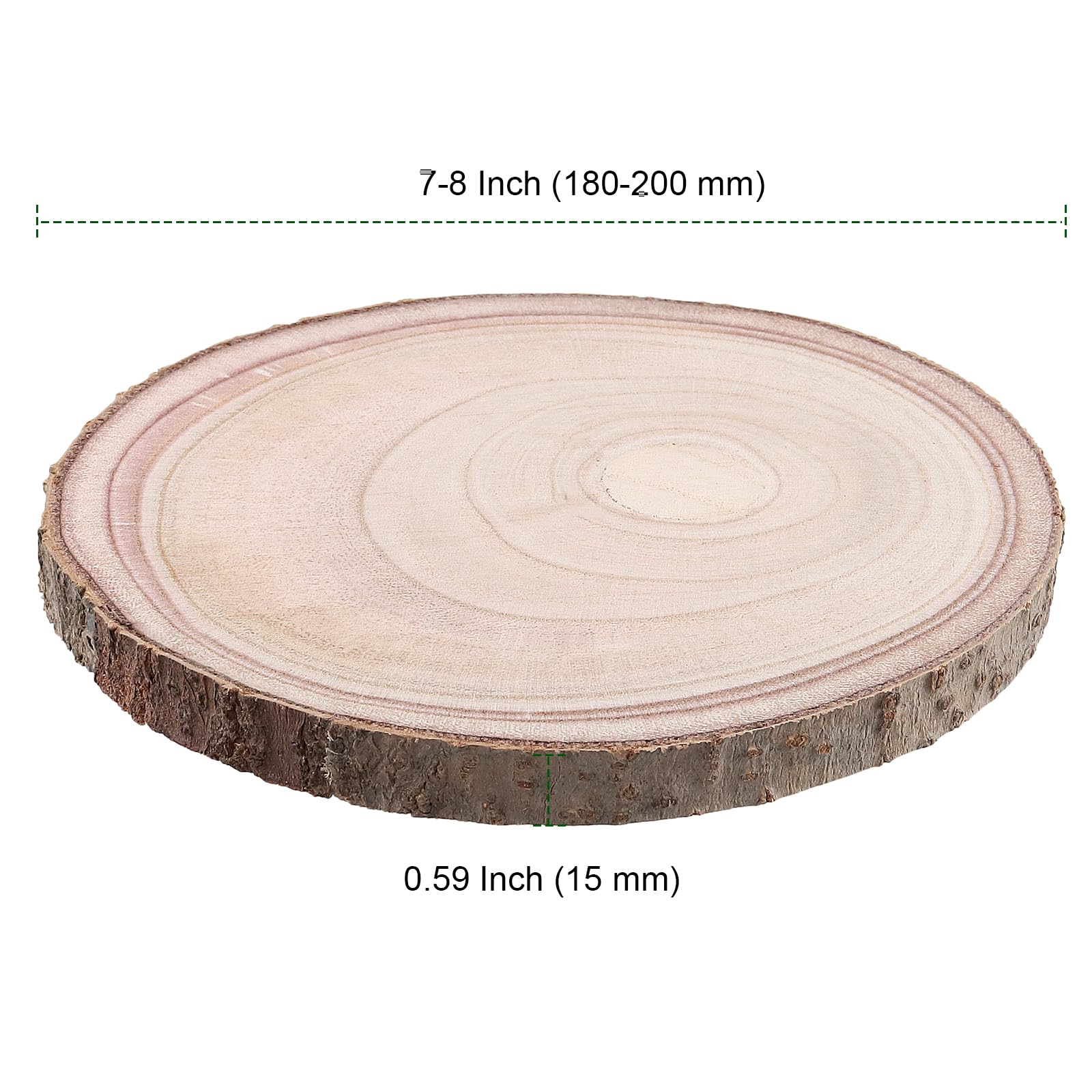 PINGEUI 12 Stück Holzscheiben, 17,8 - 20,3 cm, natürliche Holzscheiben, Kreis-Bastelarbeiten, rund, rustikal, DIY Holzkreis, Handwerk für Hochzeitstischdekoration