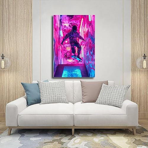 Miniatura 5 de Retro Cyber Skater Wall Art  Y2K Punk Poster for Cool Teen Room Decor & Gamers Poster Print Decorative Painting Canvas Wall Art Living Room Posters
