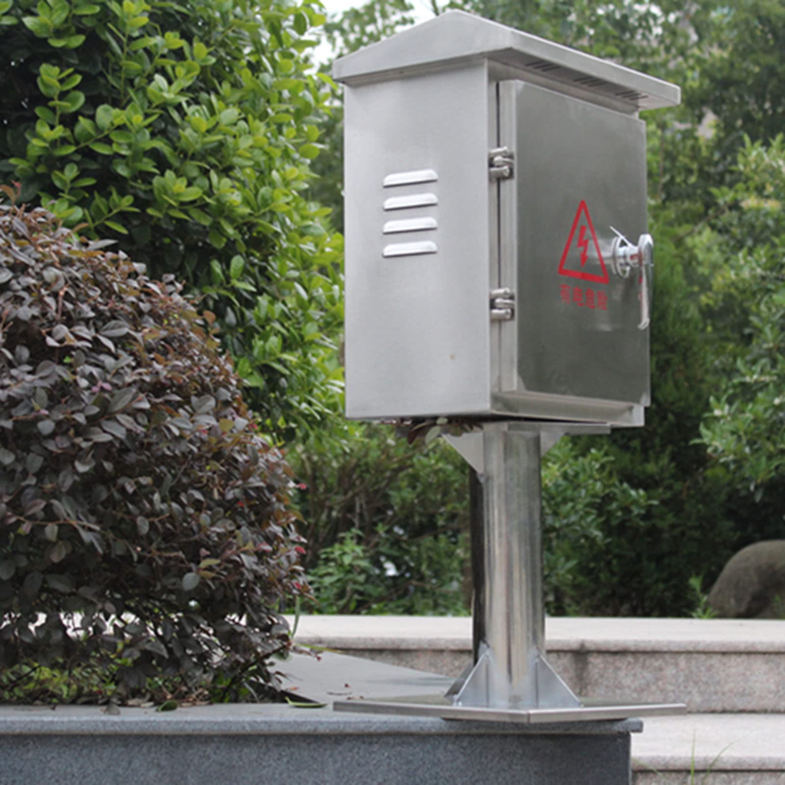 Edelstahl Stromverteilerkasten, Metall-Anschlusskasten, Projektkasten, Solar-PV-Kombikasten, Kabelbox für Außenbereich, Wasserfest IP65, Silber