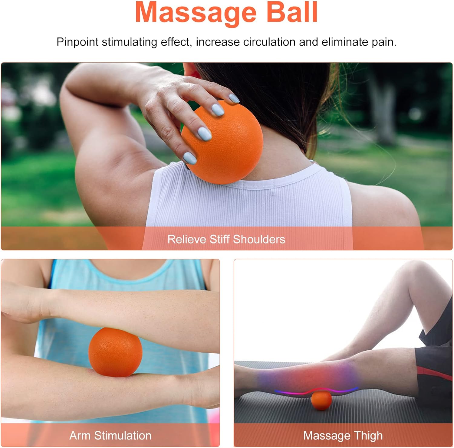 5 in 1 Foam Roller Set: Trigger Point Roller, Yoga Stick, Massage Ball, Fitness Stretching Strap, Carrying Bag, Towel for Deep Muscle Massage, Pilates and Yoga