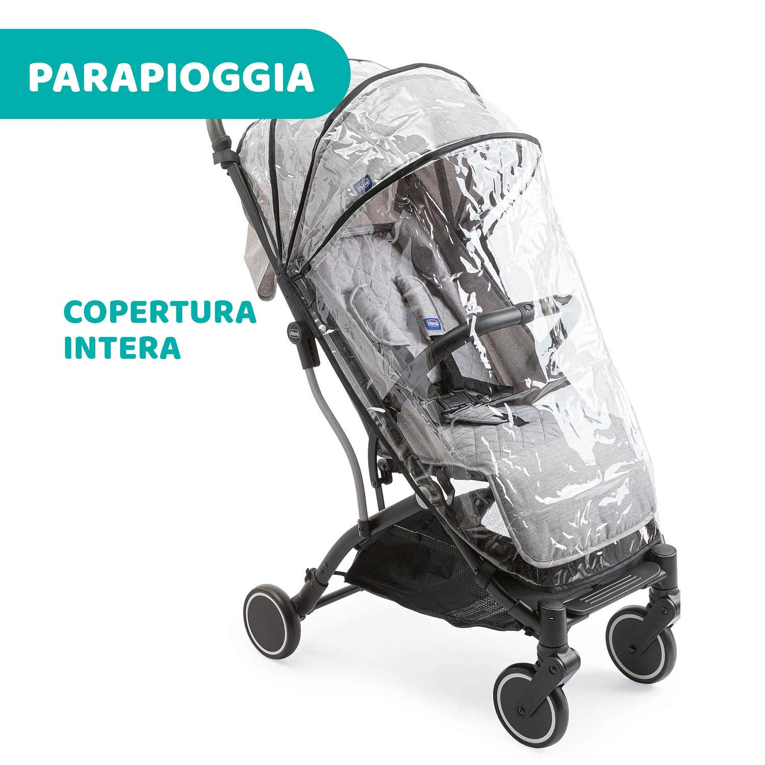 Chicco Trolley Me Passeggino Leggero Reclinabile Pieghevole 0-15 kg Chiusura Compatta Parapioggia Cappottina Estendibile Light Grey