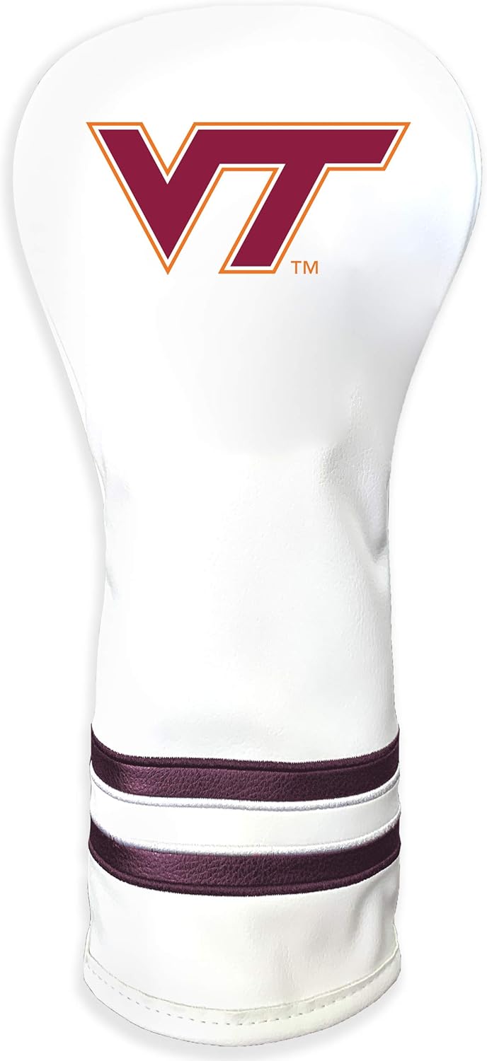 Team Golf NCAA White Vintage Fairway Golf Club Headcover, Form Fitting Design, Retro Design