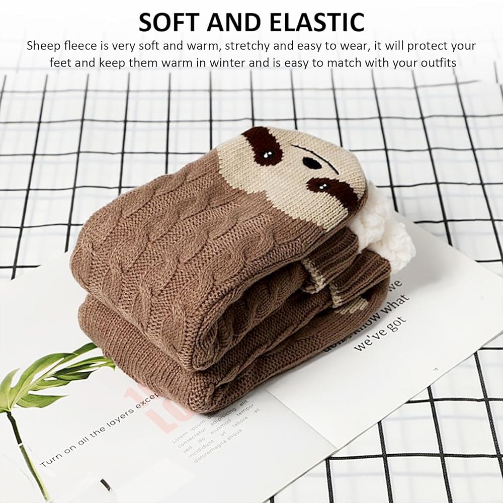 6 Paar Tier Plüschsocken - Kuschelig Weich Für Damen & Kinder