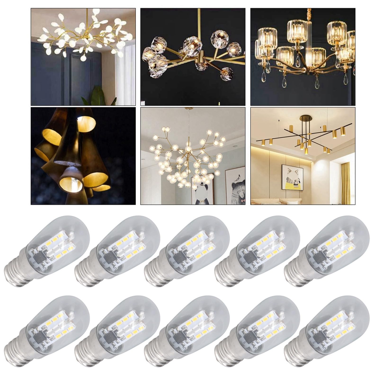 10PCS Lampadina a LED E12 E12 Lampada a incandescenza Vetro Piccola Plafoniera Lampada 500LM Lampada da Parete per Camera da Letto Ufficio 220V