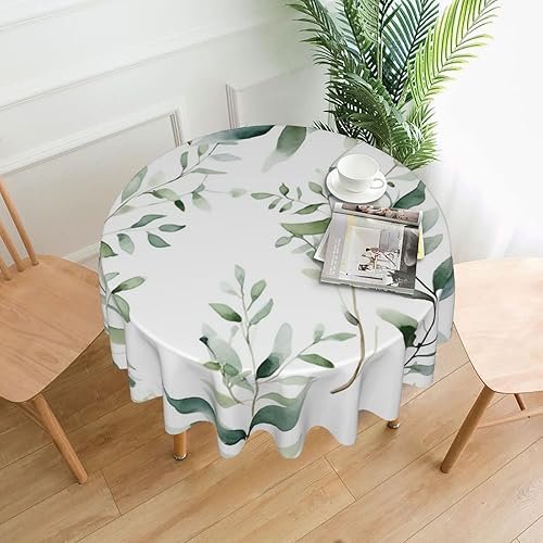 Miniatura 9 de Mantel redondo de otoño de 60 x 60 pulgadas, mantel con estampado de animales salvajes y elefantes, impermeable, resistente a las arrugas, mantel de