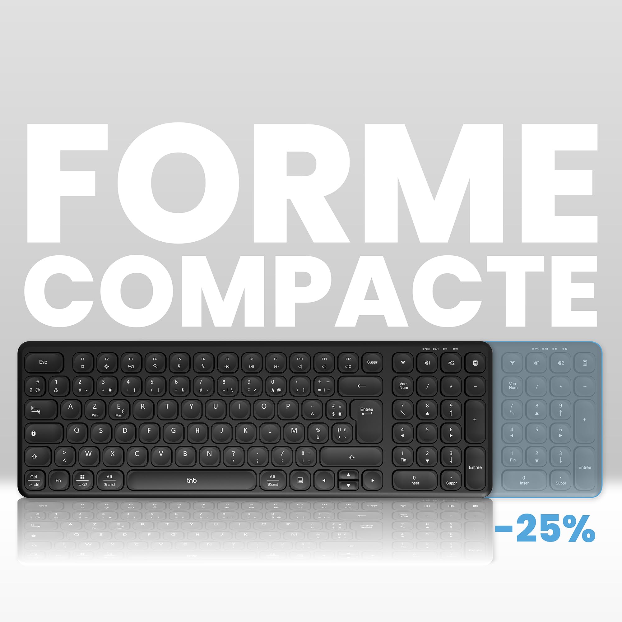 T'nB Slim Pro - Clavier sans Fil, Double Connexion