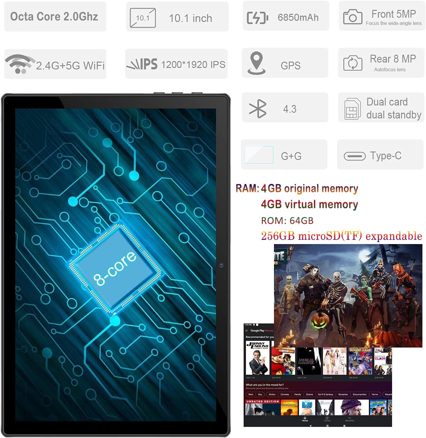 Tablet in offerta 5G WiFi | Tablet con tastiera topo | 8 core Tablet 10 pollici 1920x1200 HD IPS, 6850mAh, Camera 5+8MP, Bluetooth, Type-C,GPS,OTG,FM,Radio, Certificazione GMS Android Tablet PC Rosso Tablet in offerta 5G WiFi | Tablet con tastiera topo | 8 core Tablet 10 pollici 1920x1200 HD IPS, 6850mAh, Camera 5+8MP, Bluetooth, Type-C,GPS,OTG,FM,Radio, Certificazione GMS Android Tablet PC Rosso