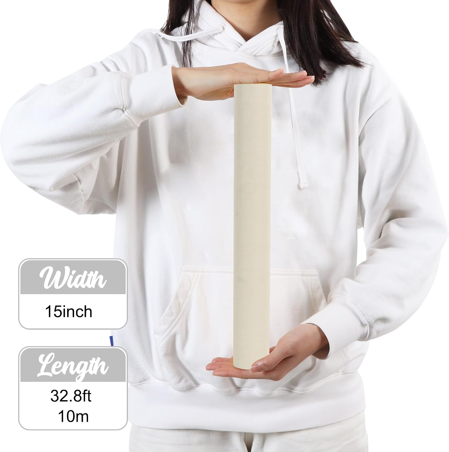 BEISHIDA Khaki Gift Wrapping Paper Roll, 15in X 32ft Kraft Bulletin Board Paper Gift Wrap for Christmas Mother's Day Valentine's Day Graduation, Flower Wrap